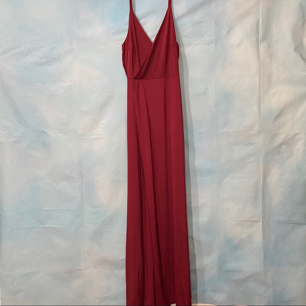 Burgundy Plunging Gown